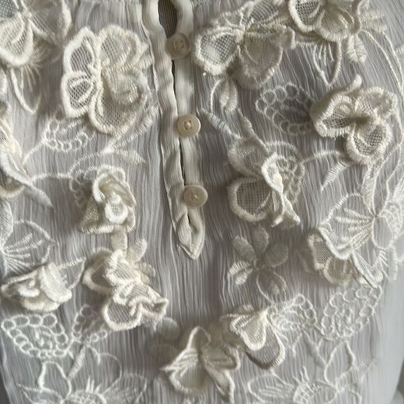 HOLLISTER NWT Women’s Betty’s Sheer Ivory embroidered Boho Blouse Size L - Picture 12 of 13